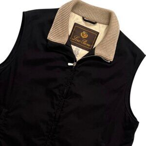 Loro Piana StormSystem Twenty K Vest Mens XL Black Made In Italy Cashmere Lined